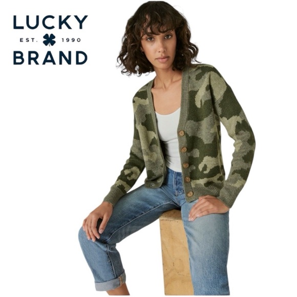 Lucky Brand Wool Camo Cardigan - Picture 2 of 6
